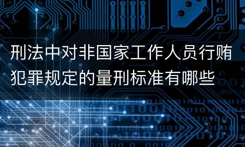 刑法中对非国家工作人员行贿犯罪规定的量刑标准有哪些