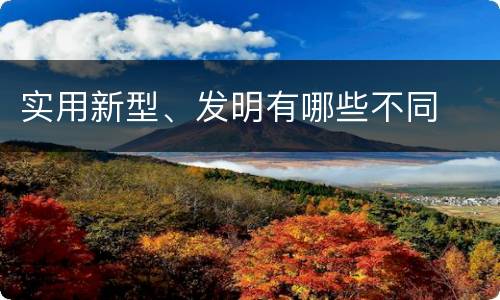实用新型、发明有哪些不同
