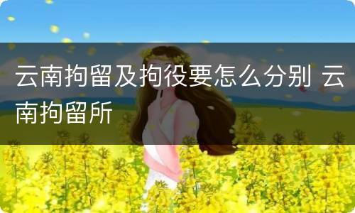云南拘留及拘役要怎么分别 云南拘留所