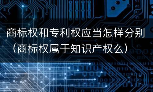 商标权和专利权应当怎样分别（商标权属于知识产权么）