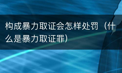 构成暴力取证会怎样处罚（什么是暴力取证罪）
