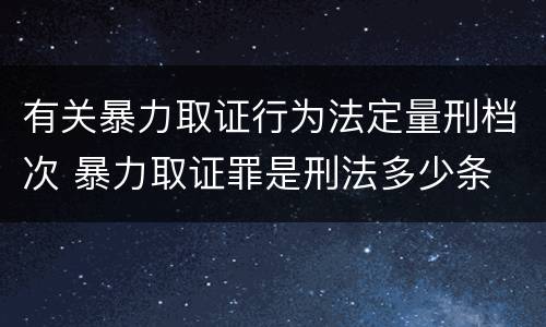 有关暴力取证行为法定量刑档次 暴力取证罪是刑法多少条