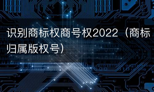 识别商标权商号权2022（商标归属版权号）