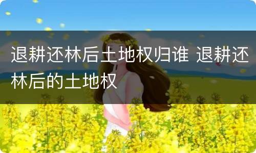 退耕还林后土地权归谁 退耕还林后的土地权