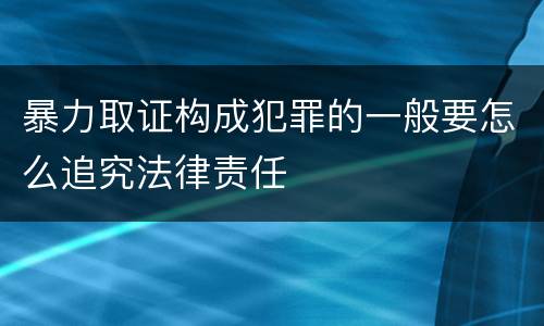 暴力取证构成犯罪的一般要怎么追究法律责任