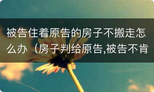 被告住着原告的房子不搬走怎么办（房子判给原告,被告不肯搬走）