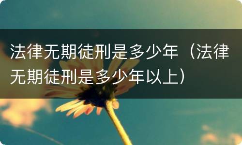 法律无期徒刑是多少年（法律无期徒刑是多少年以上）