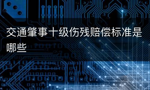 交通肇事十级伤残赔偿标准是哪些