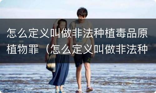怎么定义叫做非法种植毒品原植物罪（怎么定义叫做非法种植毒品原植物罪行）