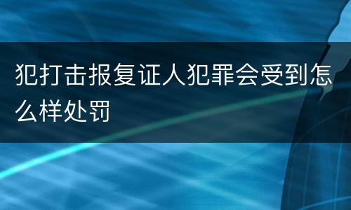 犯打击报复证人犯罪会受到怎么样处罚