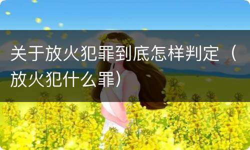 关于放火犯罪到底怎样判定（放火犯什么罪）
