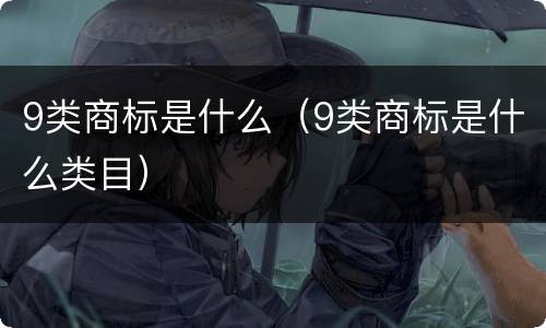 9类商标是什么（9类商标是什么类目）