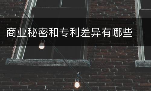 商业秘密和专利差异有哪些
