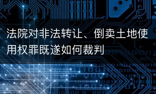 法院对非法转让、倒卖土地使用权罪既遂如何裁判