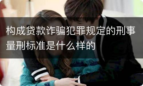 构成贷款诈骗犯罪规定的刑事量刑标准是什么样的