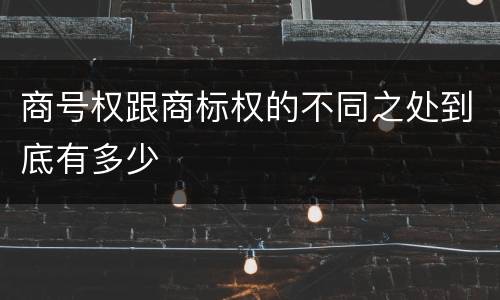商号权跟商标权的不同之处到底有多少