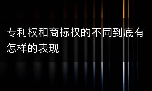 专利权和商标权的不同到底有怎样的表现