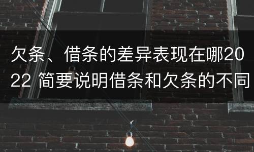 欠条、借条的差异表现在哪2022 简要说明借条和欠条的不同之处