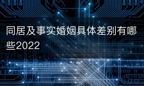 同居及事实婚姻具体差别有哪些2022