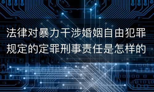 法律对暴力干涉婚姻自由犯罪规定的定罪刑事责任是怎样的