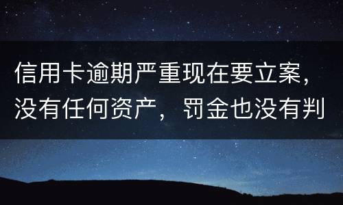 信用卡逾期严重现在要立案，没有任何资产，罚金也没有判刑出来后怎么处理