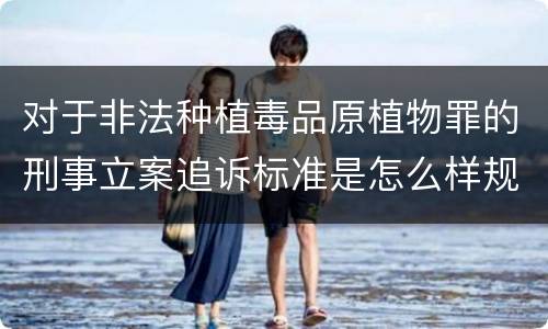 对于非法种植毒品原植物罪的刑事立案追诉标准是怎么样规定