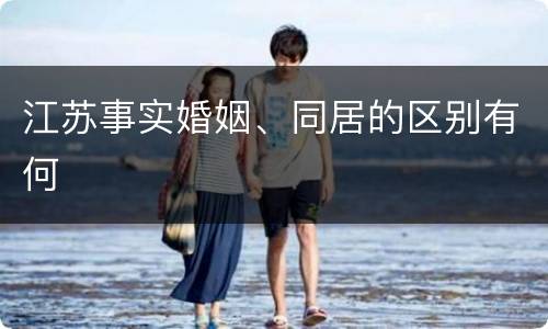 江苏事实婚姻、同居的区别有何