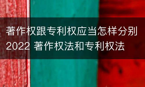 著作权跟专利权应当怎样分别2022 著作权法和专利权法