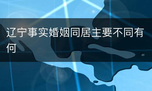 辽宁事实婚姻同居主要不同有何
