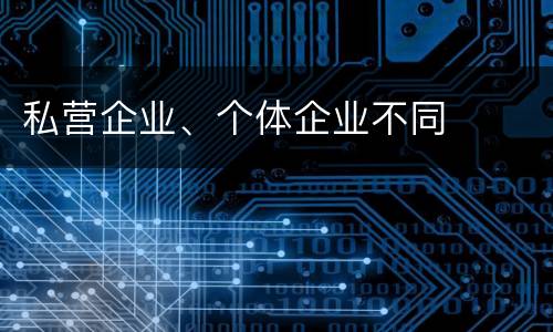 私营企业、个体企业不同