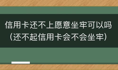 信用卡还不上愿意坐牢可以吗（还不起信用卡会不会坐牢）