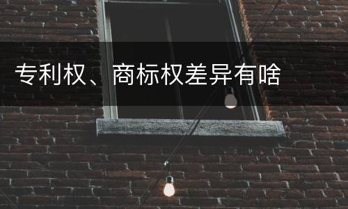 专利权、商标权差异有啥