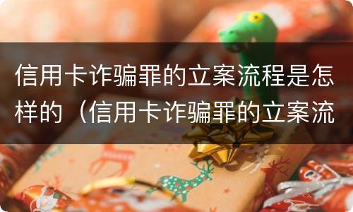 信用卡诈骗罪的立案流程是怎样的（信用卡诈骗罪的立案流程是怎样的呢）