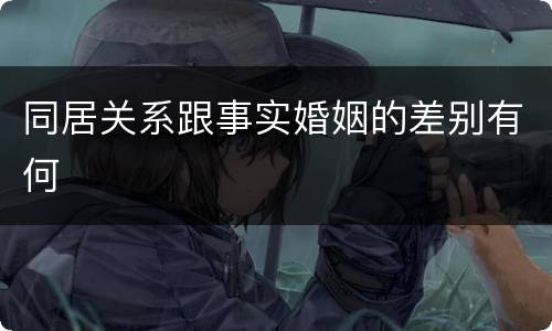 同居关系跟事实婚姻的差别有何