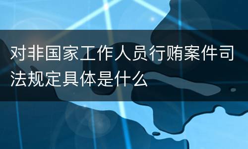 对非国家工作人员行贿案件司法规定具体是什么