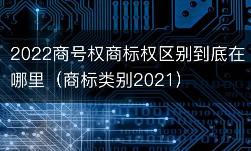 2022商号权商标权区别到底在哪里（商标类别2021）