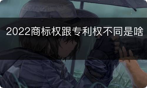 2022商标权跟专利权不同是啥