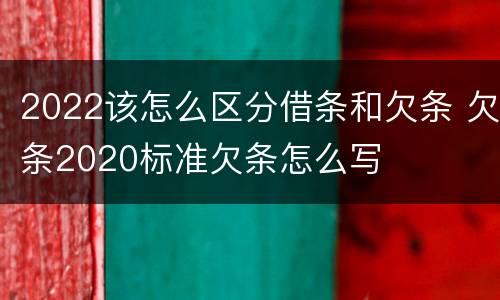 2022该怎么区分借条和欠条 欠条2020标准欠条怎么写