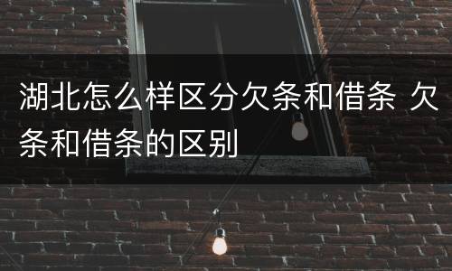 湖北怎么样区分欠条和借条 欠条和借条的区别