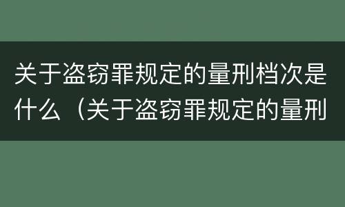 关于盗窃罪规定的量刑档次是什么（关于盗窃罪规定的量刑档次是什么意思）