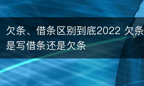 欠条、借条区别到底2022 欠条是写借条还是欠条