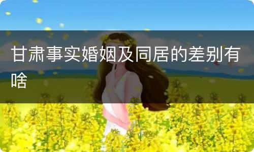 甘肃事实婚姻及同居的差别有啥