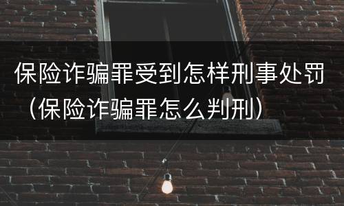 保险诈骗罪受到怎样刑事处罚（保险诈骗罪怎么判刑）