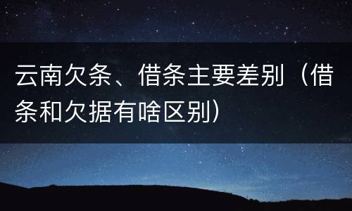 云南欠条、借条主要差别（借条和欠据有啥区别）