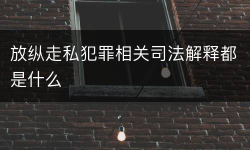 放纵走私犯罪相关司法解释都是什么 放纵走私犯罪相关司法解释都是什么