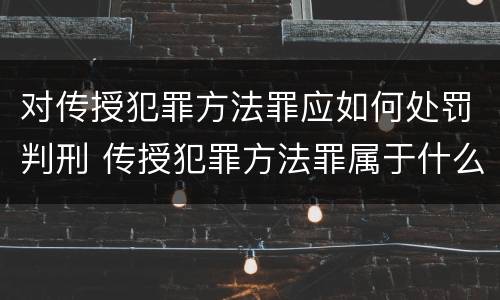 对传授犯罪方法罪应如何处罚判刑 传授犯罪方法罪属于什么罪