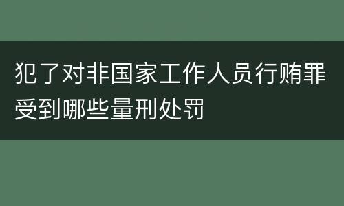 犯了对非国家工作人员行贿罪受到哪些量刑处罚