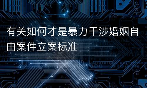 有关如何才是暴力干涉婚姻自由案件立案标准