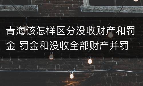 青海该怎样区分没收财产和罚金 罚金和没收全部财产并罚