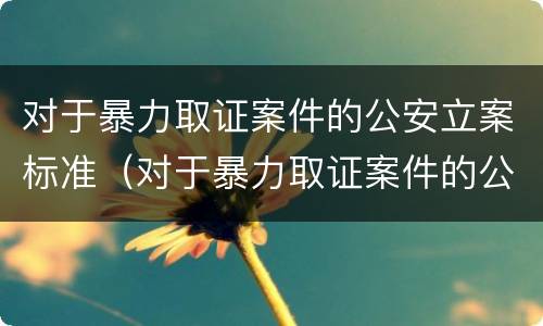 对于暴力取证案件的公安立案标准（对于暴力取证案件的公安立案标准是）